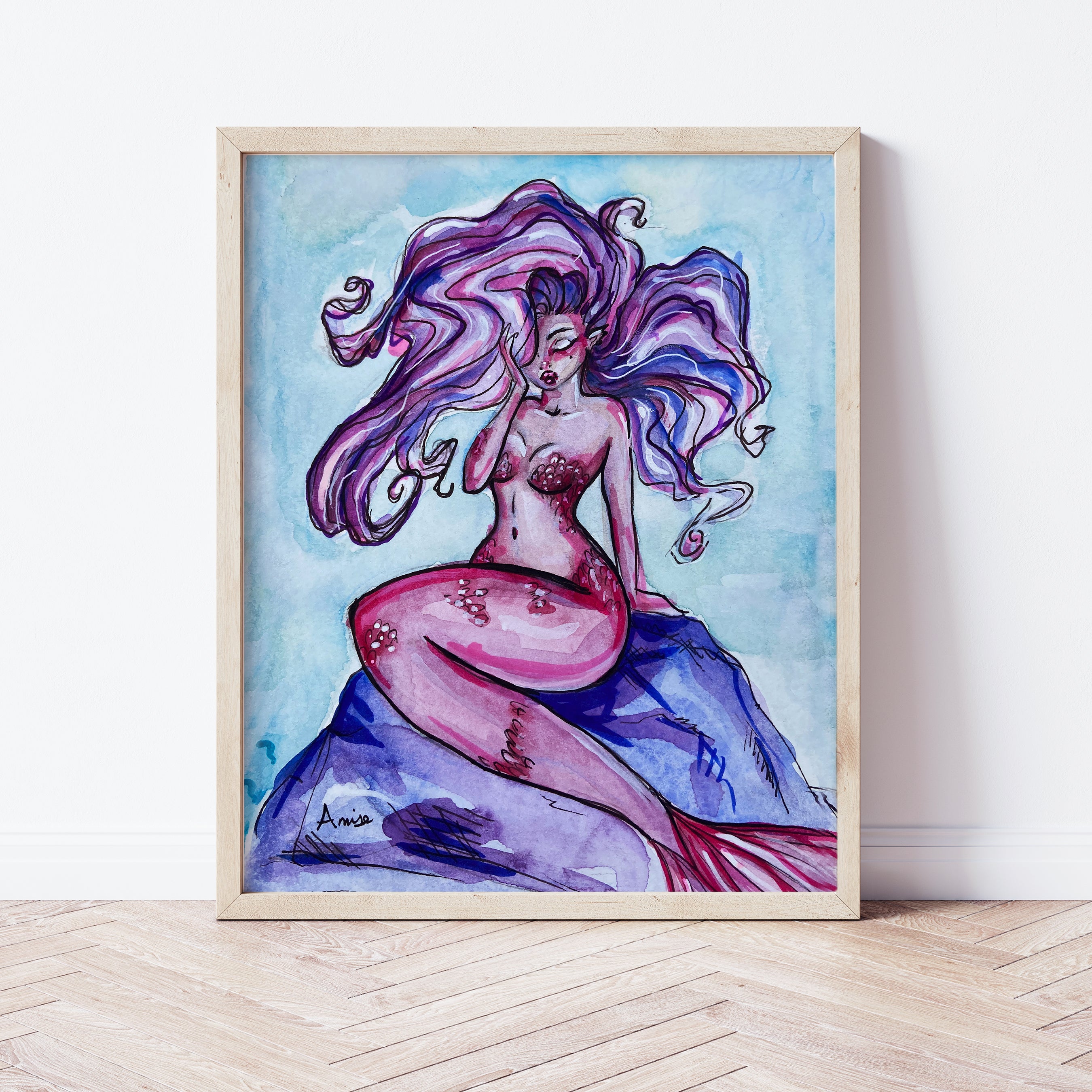 Pink Mermaid - Art Print