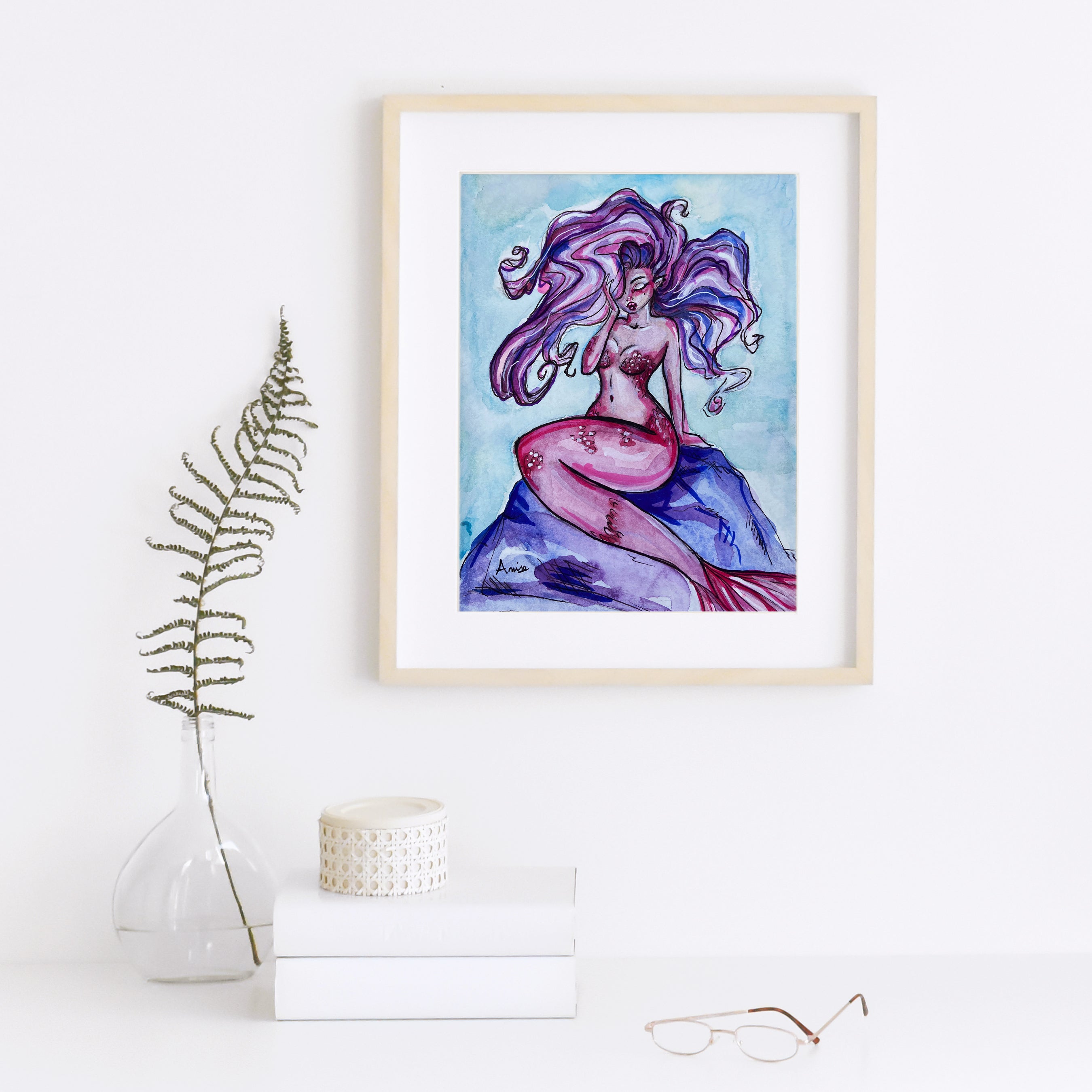 Pink Mermaid - Art Print