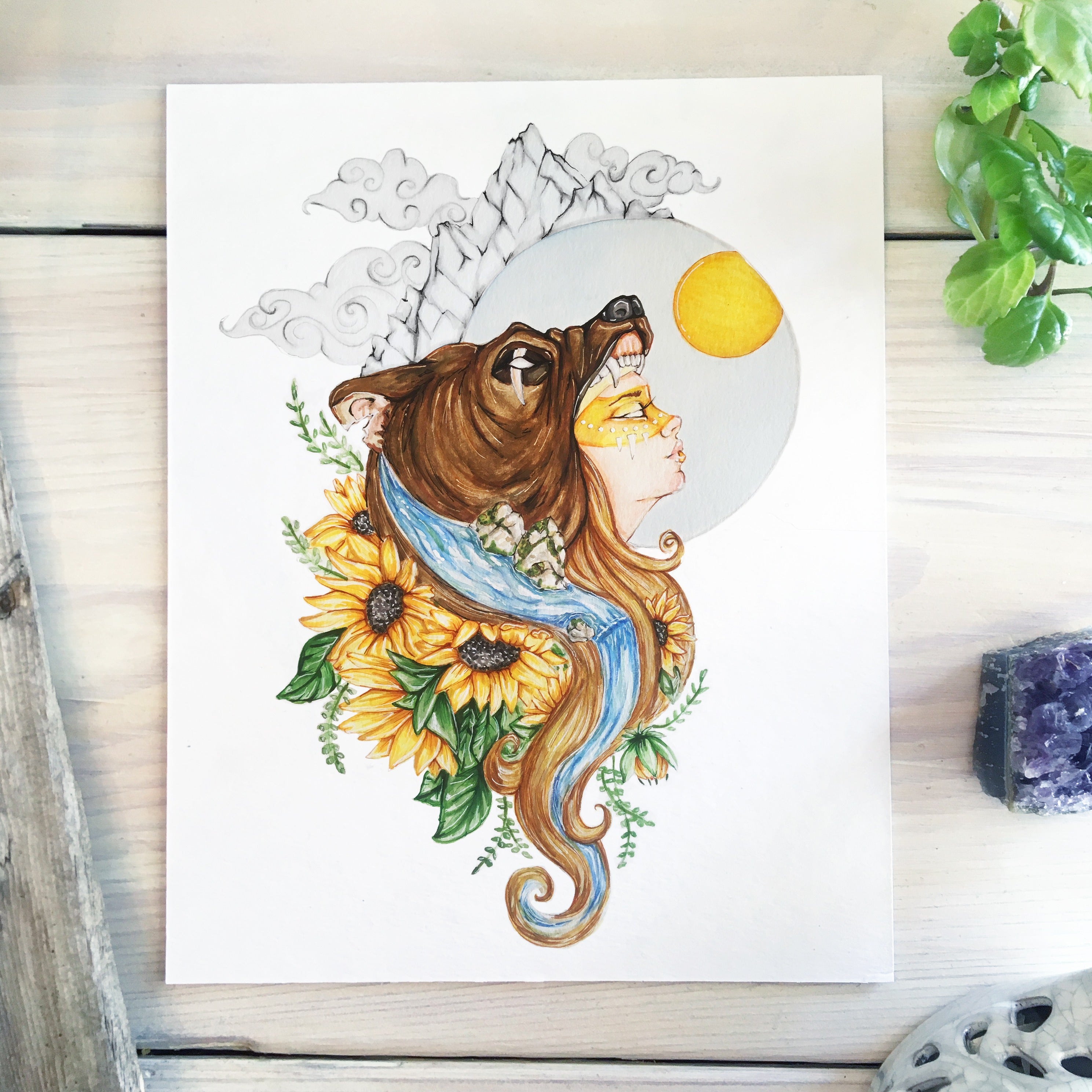 Circular Spring Solstice Design Summer Solstice Painting