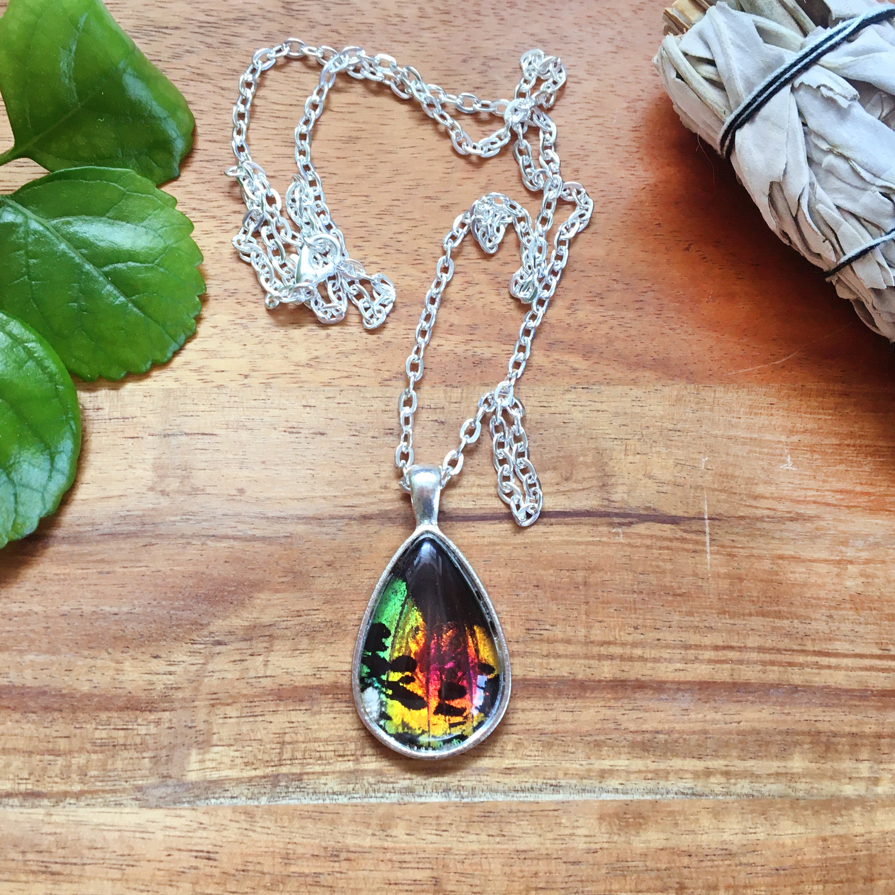 Black Rainbow - Butterfly Wing Necklace